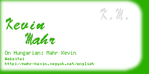 kevin mahr business card